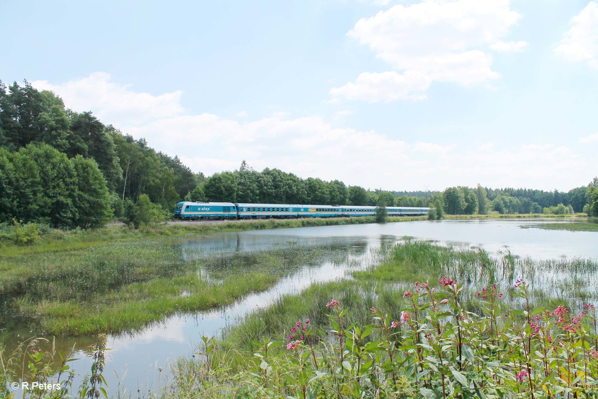 223 070 zieht einen reinrassigen Alex ALX84106 München - Hof kurz vor Wiesau/Oberpfalz. 16.07.16