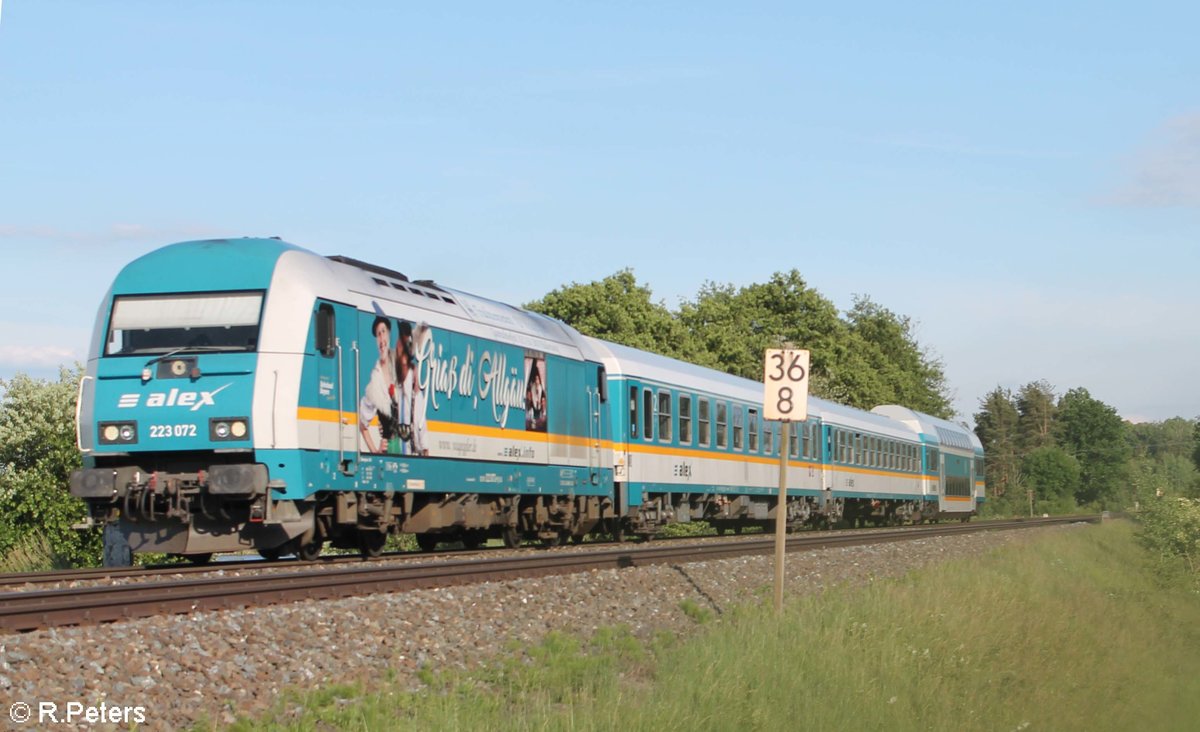 223 072  Griaß di Allgäu  mit dem ALX79861 München - Hof bei Oberteich. 21.06.20