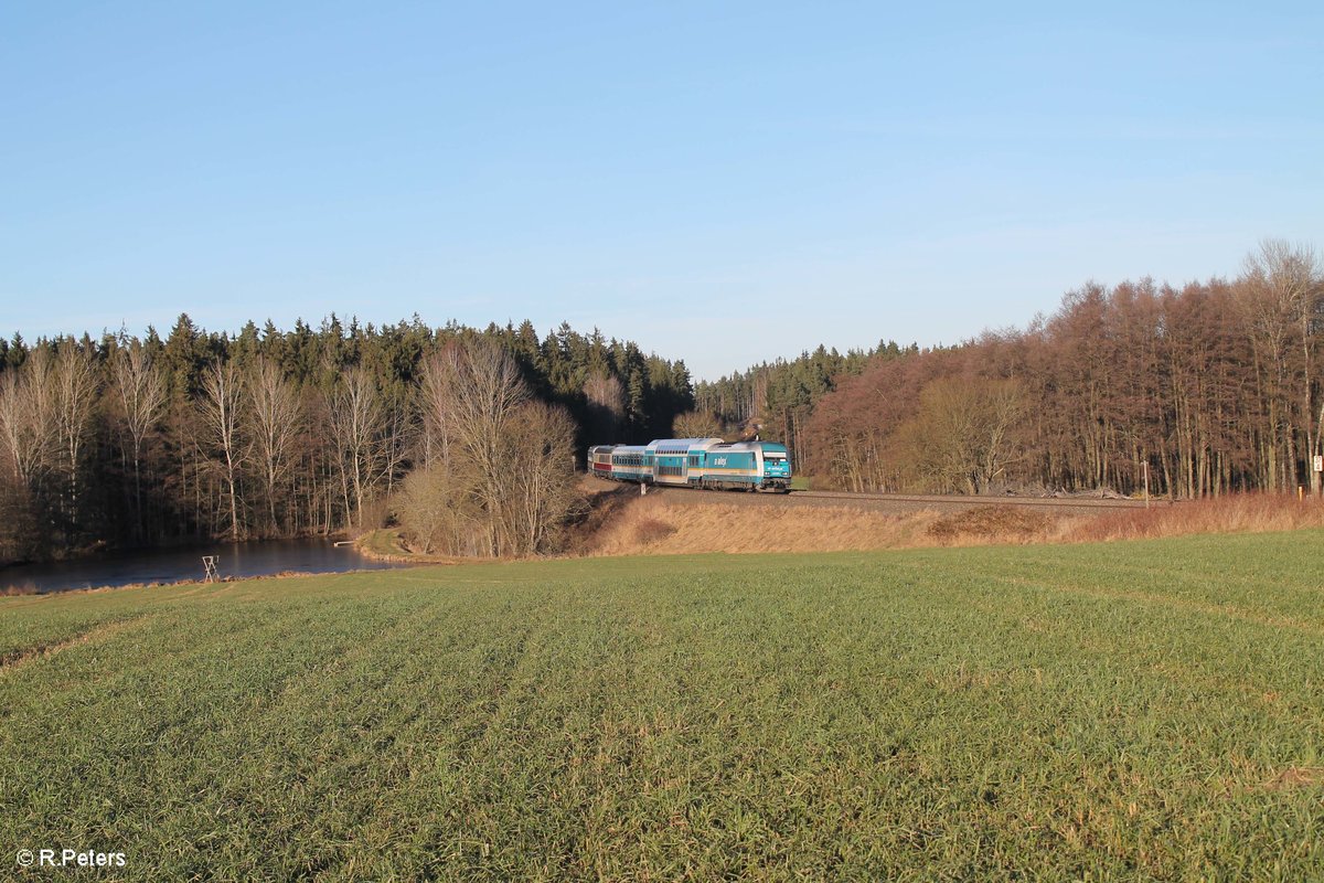 223 072 mit dem ALX84115 Hof - München bei Oberteich. 03.12.16