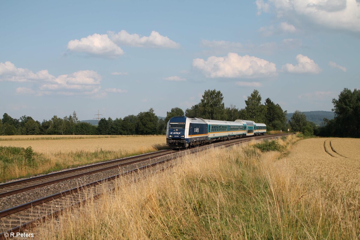 223 081 mit dem ALX RE2 79861 München - Hof bei Unterthölau. 23.07.21