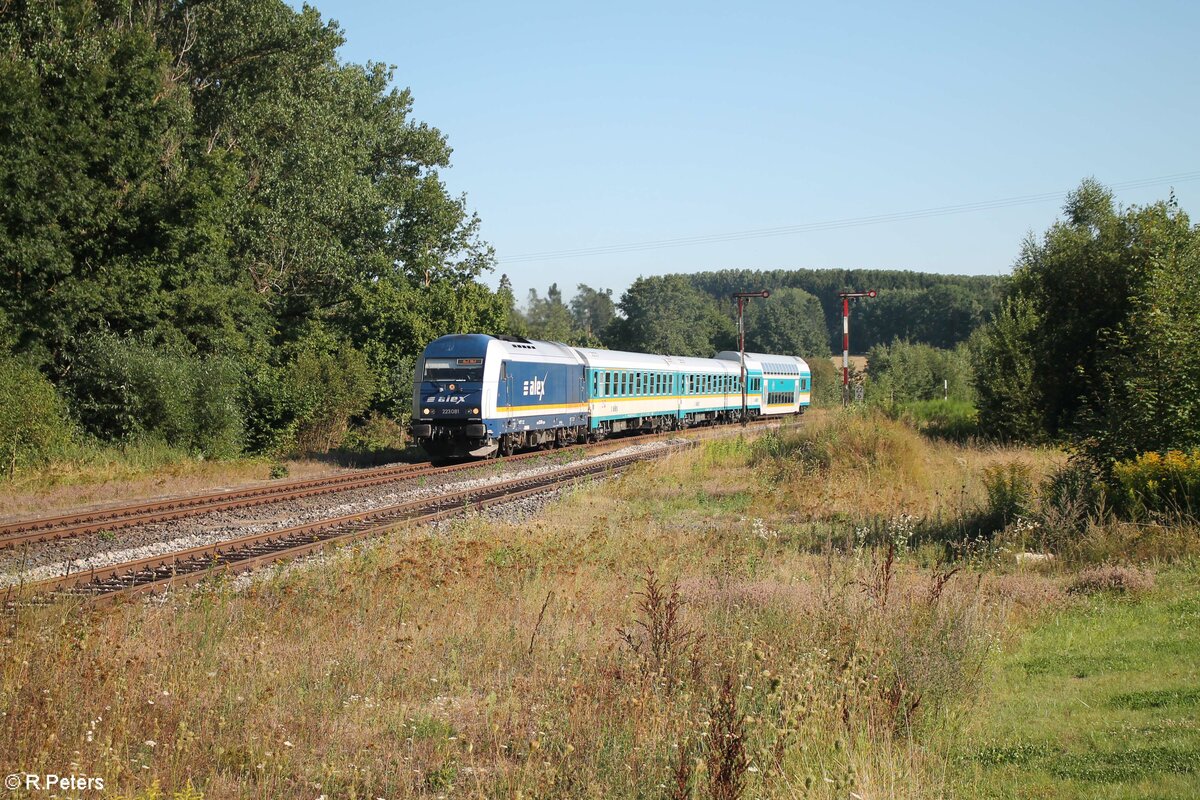 223 081 mit dem ALX RE2 79861 München - Hof in Reuth bei Erbendorf. 14.08.21