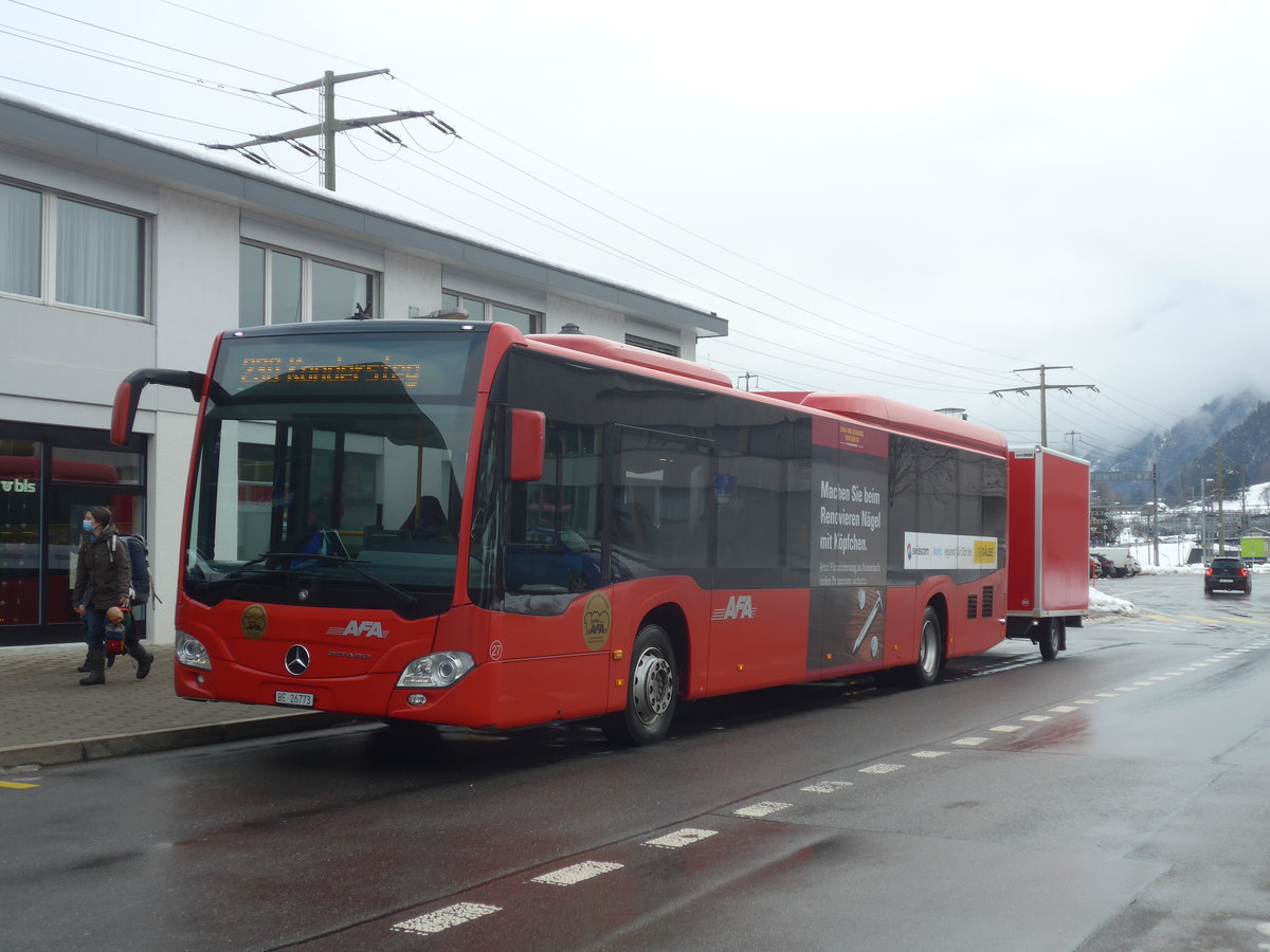 (223'014) - AFA Adelboden - Nr. 27/BE 26'773 - Mercedes am 13. Dezember 2020 beim Bahnhof Frutigen