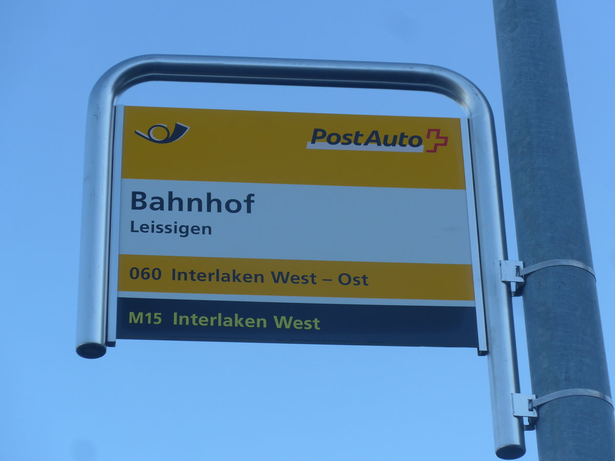 (223'026) - PostAuto-Haltestelle - Leissigen, Bahnhof - am 16. Dezember 2020