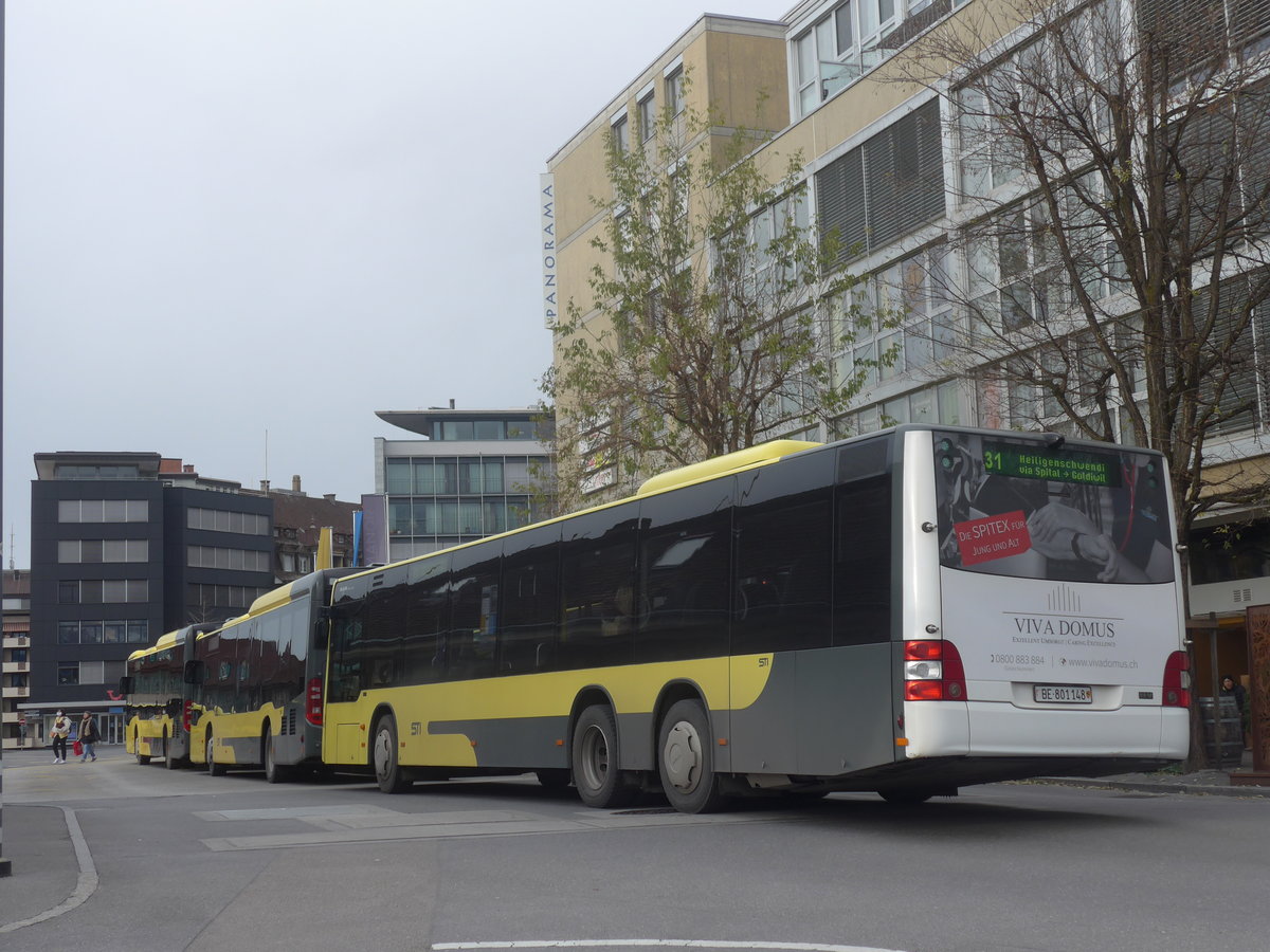 (223'078) - STI Thun - Nr. 148/BE 801'148 - MAN am 24. Dezember 2020 beim Bahnhof Thun