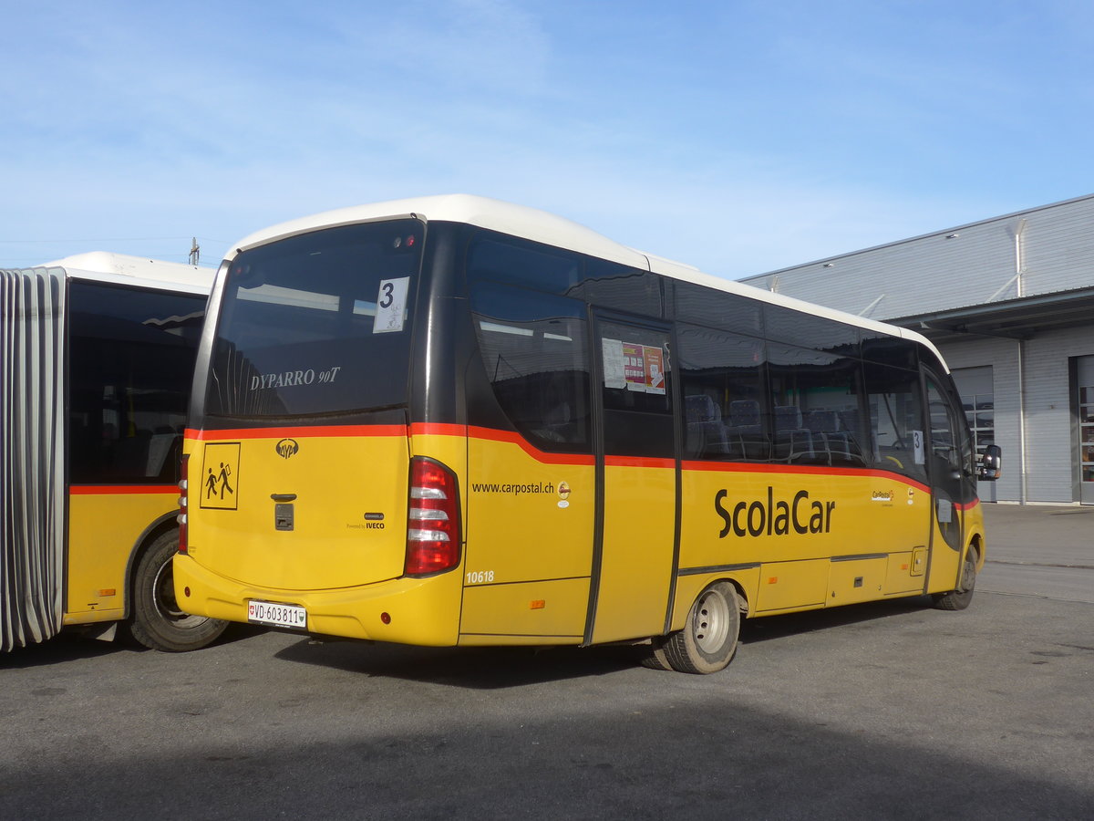 (223'101) - CarPostal Ouest - VD 603'811 - Iveco/Dypety am 26. Dezember 2020 in Kerzers, Interbus