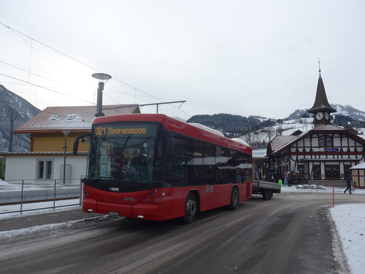 (223'127) - AFA Adelboden - Nr. 39/BE 25'753 - Scania/Hess am 27. Dezember 2020 beim Bahnhof Zweisimmen