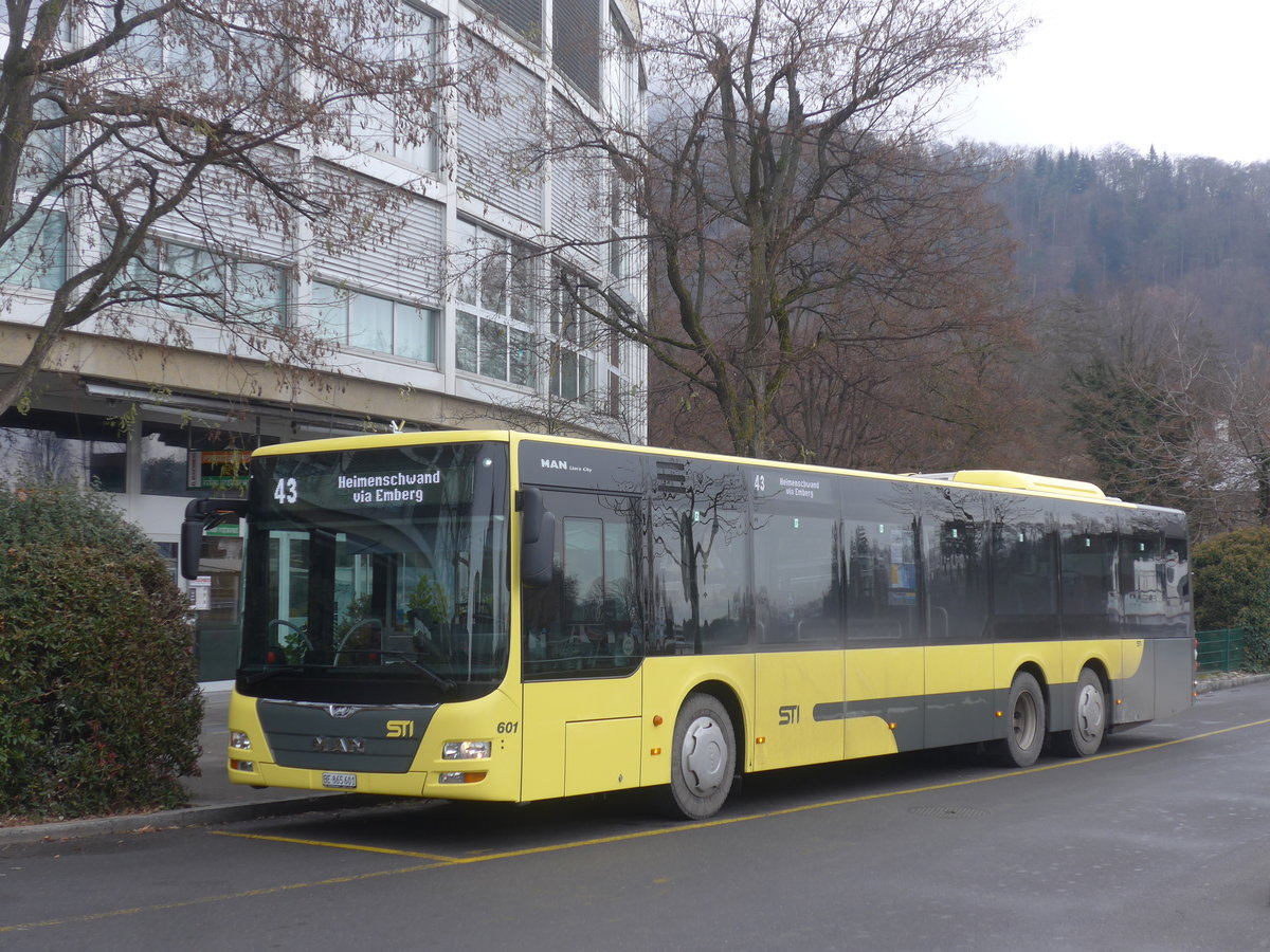 (223'259) - STI Thun - Nr. 601/BE 865'601 - MAN am 3. Januar 2021 bei der Schifflndte Thun