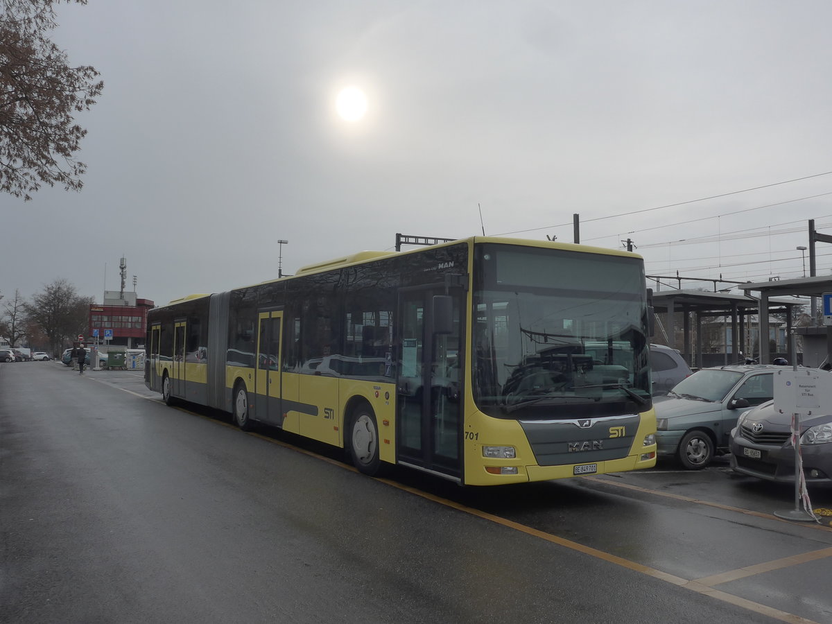 (223'282) - STI Thun - Nr. 701/BE 849'701 - MAN am 6. Januar 2021 in Thun, CarTerminal