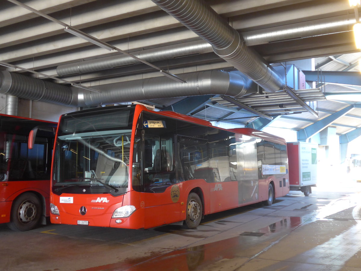 (223'581) - AFA Adelboden - Nr. 27/BE 26'773 - Mercedes am 17. Februar 2021 in Adelboden, Busstation