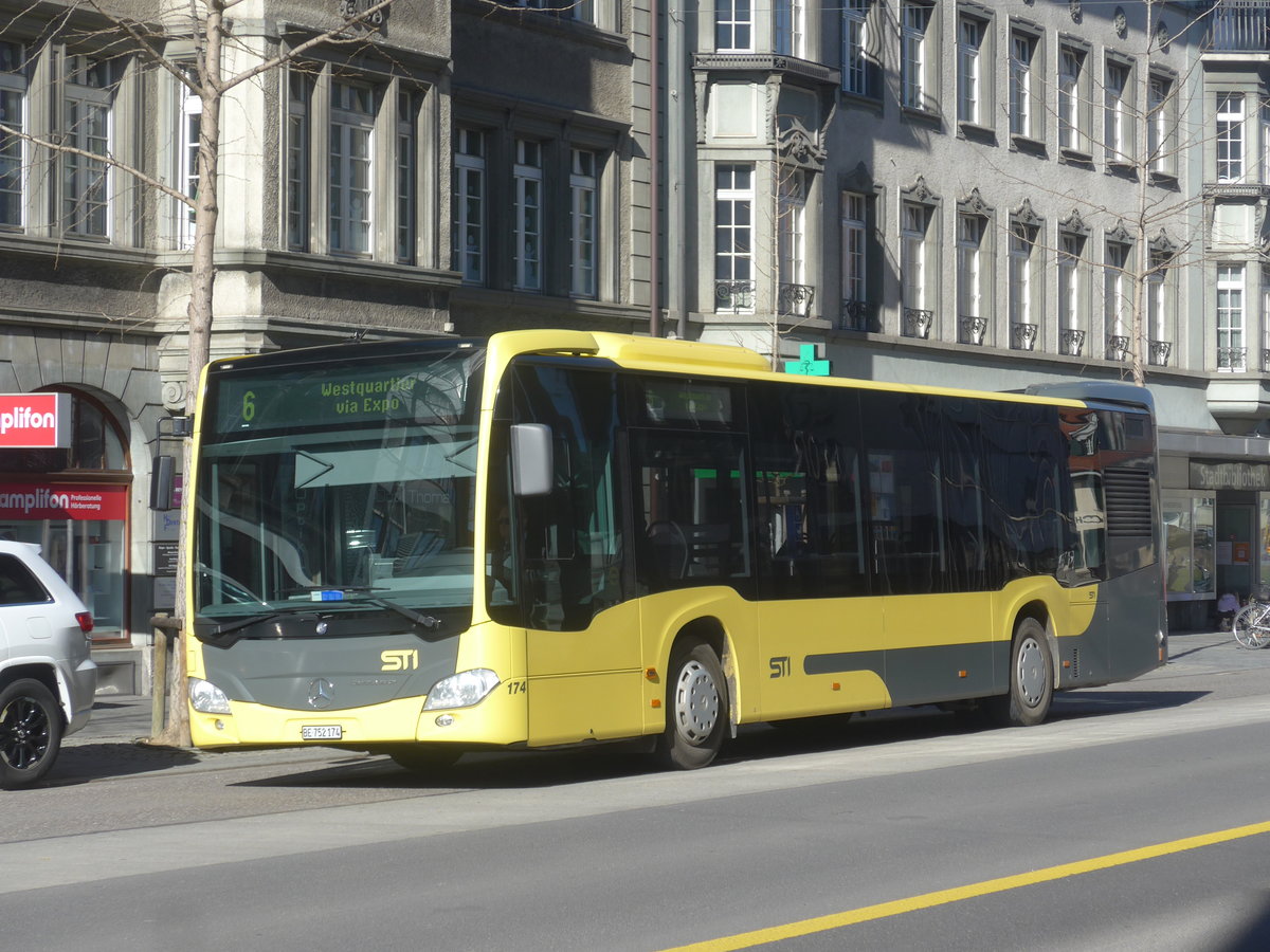 (223'649) - STI Thun - Nr. 174/BE 752'174 - Mercedes am 20. Februar 2021 in Thun, Bahnhofstrasse