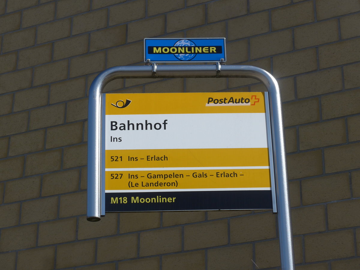 (224'607) - PostAuto-Haltestelle - Ins, Bahnhof - am 29. Mrz 2021
