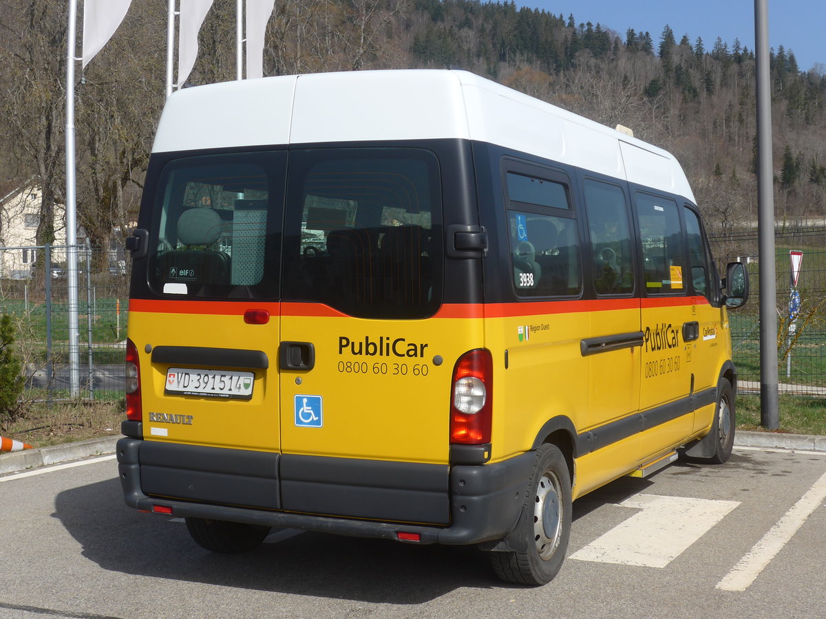 (224'688) - CarPostal Ouest - VD 391'514 - Renault am 2. April 2021 in Boudevilliers, SCAN-ne