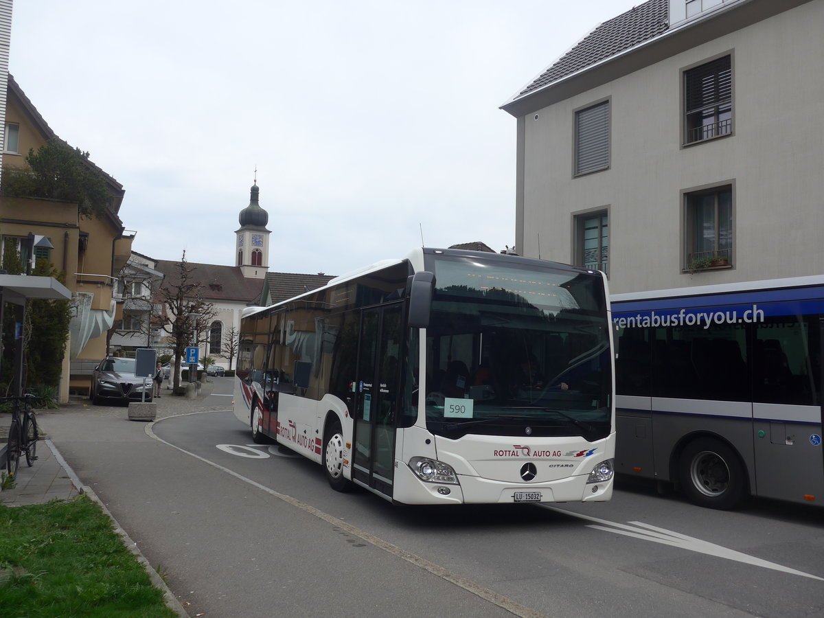 (224'830) - ARAG Ruswil - Nr. 46/LU 15'032 - Mercedes am 5. April 2021 beim Bahnhof Hergiswil