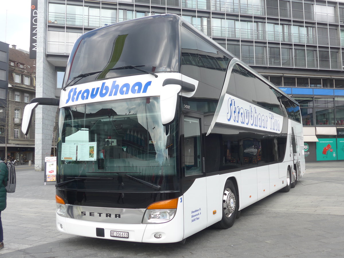 (224'993) - Straubhaar, Thun - Nr. 3/BE 206'633 - Setra am 15. April 2021 in Thun, Aarefeldplatz