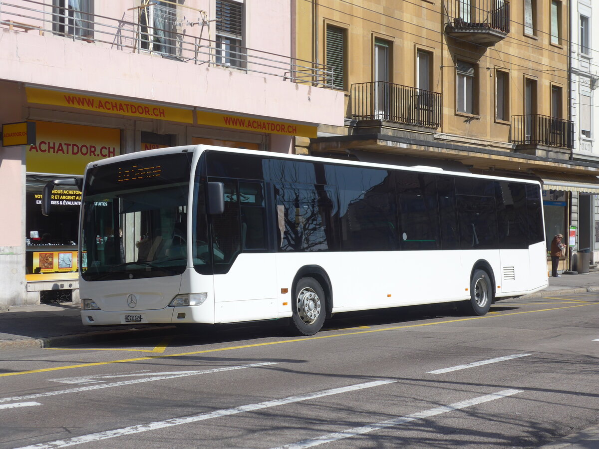 (225'045) - Interbus, Yverdon - Nr. 49/NE 231'049 - Mercedes (ex MBC Morges Nr. 72) am 17. April 2021 beim Bahnhof La Chaux-de-Fonds (Einsatz CarPostal)
