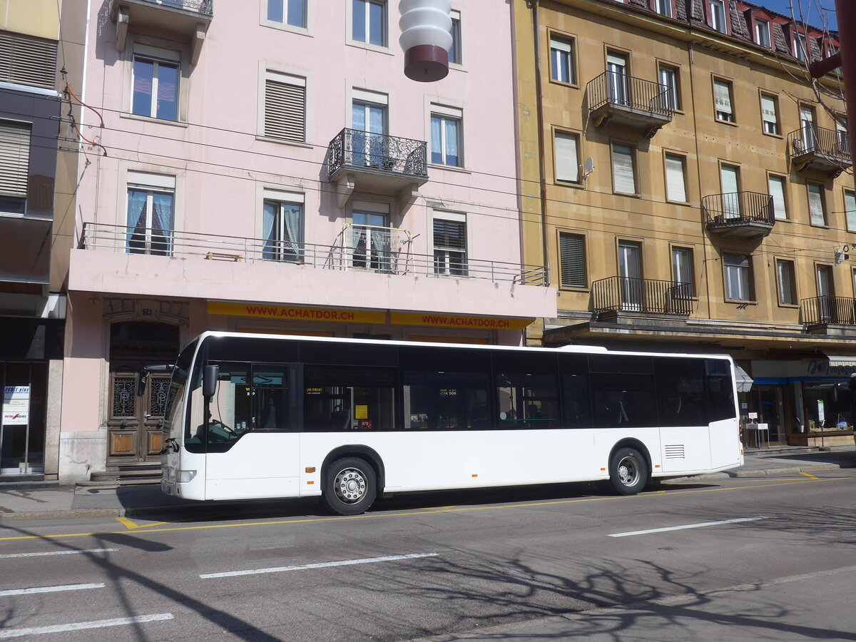 (225'047) - Interbus, Yverdon - Nr. 49/NE 231'049 - Mercedes (ex MBC Morges Nr. 72) am 17. April 2021 beim Bahnhof La Chaux-de-Fonds (Einsatz CarPostal)
