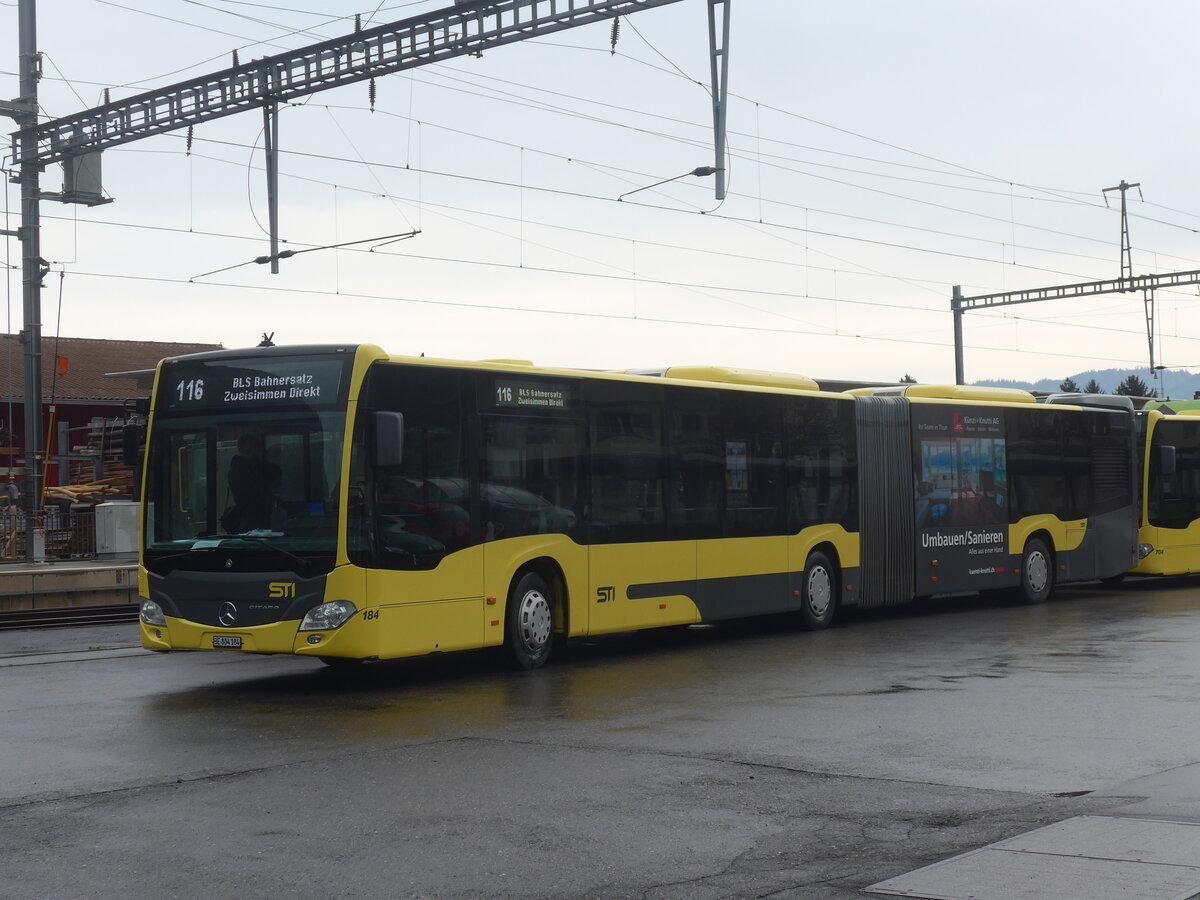 (225'245) - STI Thun - Nr. 184/BE 804'184 - Mercedes am 26. April 2021 beim Bahnhof Wimmis