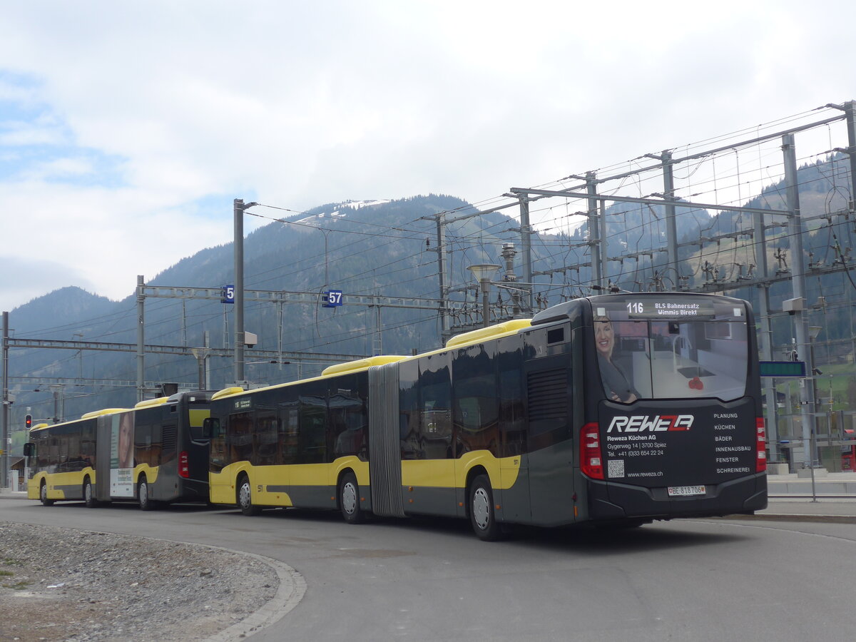 (225'298) - STI Thun - Nr. 706/BE 818'706 - Mercedes am 27. April 2021 beim Bahnhof Zweisimmen