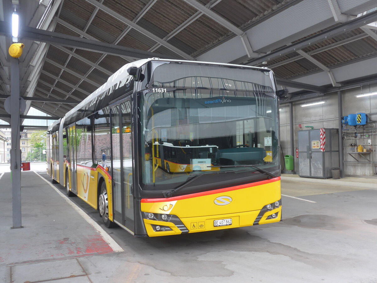 (225'718) - PostAuto Bern - Nr. 11'631/BE 407'862 - Solaris am 5. Juni 2021 in Bern, Postautostation