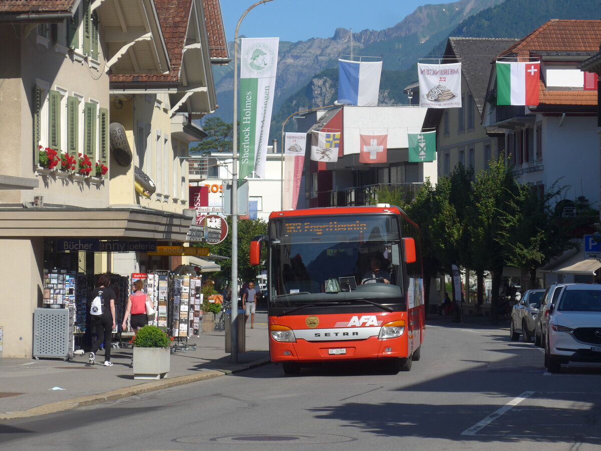 (226'239) - AFA Adelboden - Nr. 24/BE 26'701 - Setra am 10. Juli 2021 in Meiringen, Bahnhofstrasse (Einsatz PostAuto fr Engstlenalp-Bus)