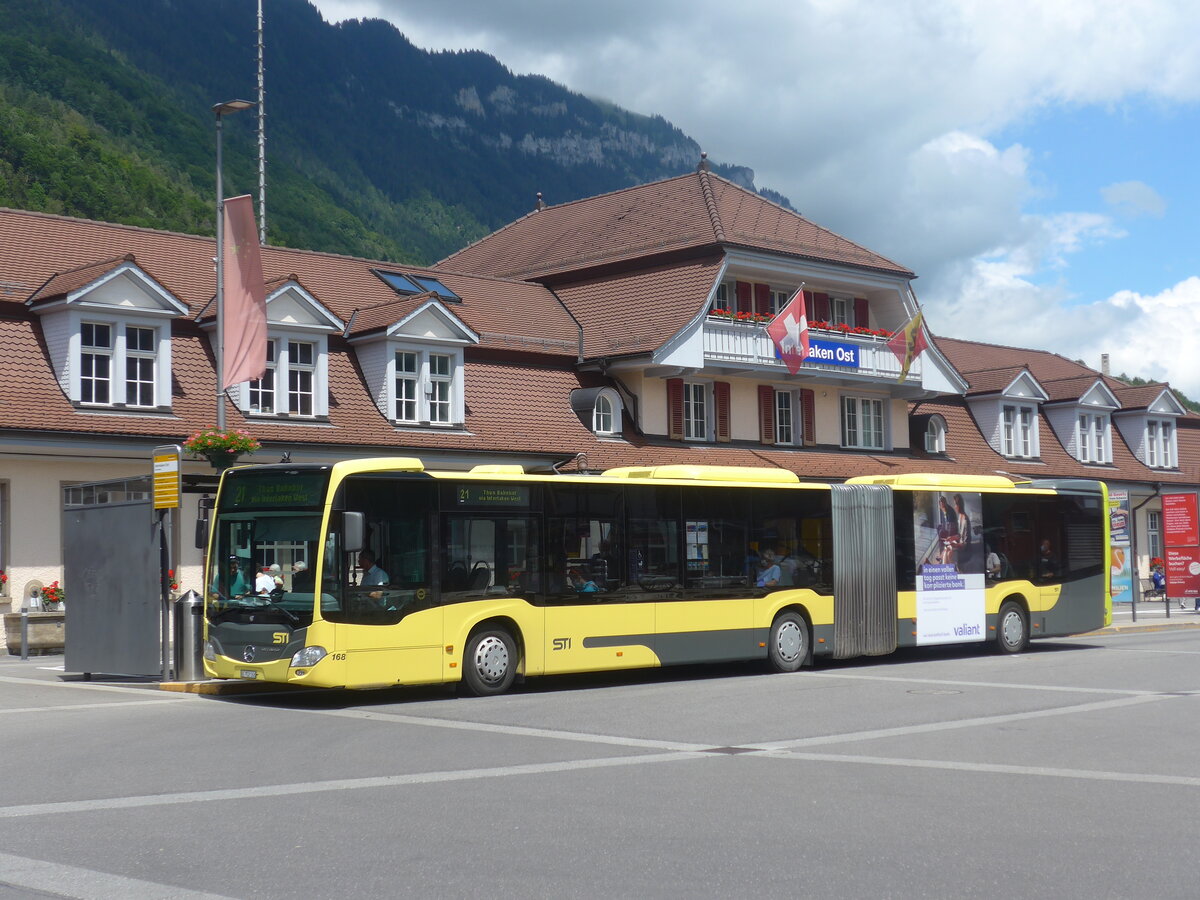 (226'400) - STI Thun - Nr. 168/BE 752'168 - Mercedes am 11. Juli 2021 beim Bahnhof Interlaken Ost