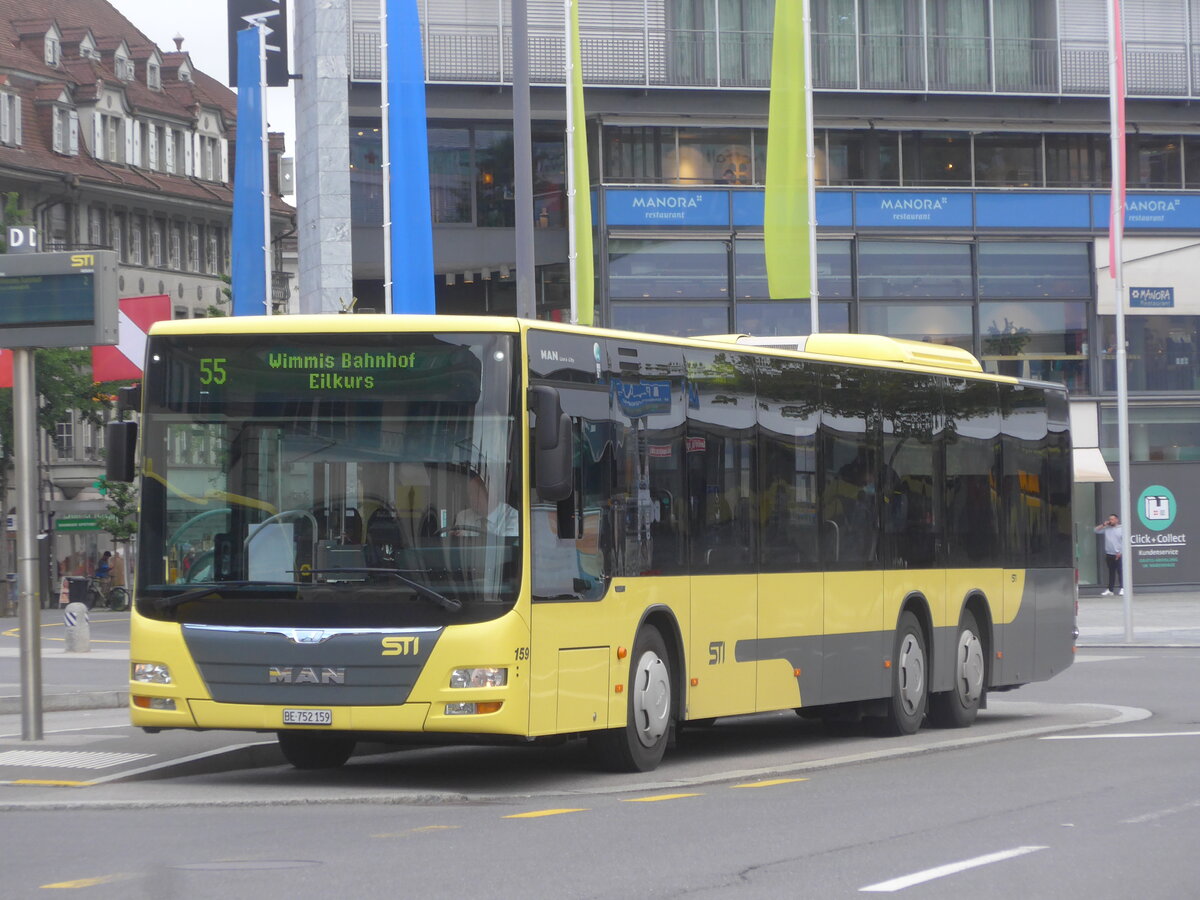 (226'489) - STI Thun - Nr. 159/BE 752'159 - MAN am 17. Juli 2021 beim Bahnhof Thun