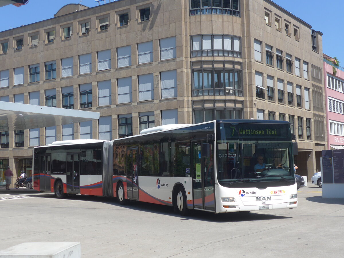 (226'580) - Twerenbold, Baden - Nr. 306/AG 459'046 - MAN am 19. Juli 2021 beim Bahnhof Baden