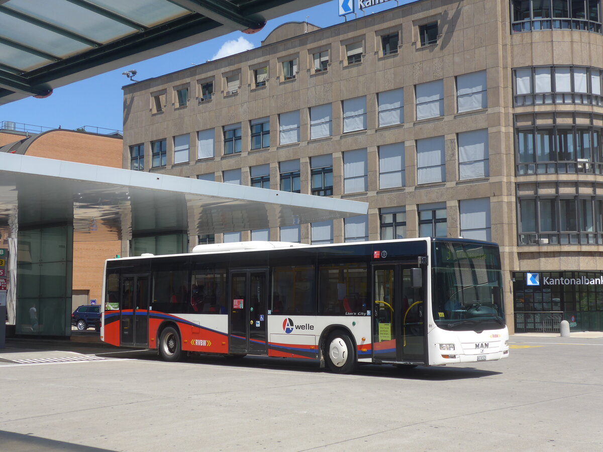 (226'587) - RVBW Wettingen - Nr. 81/AG 362'423 - MAN am 19. Juli 2021 beim Bahnhof Baden