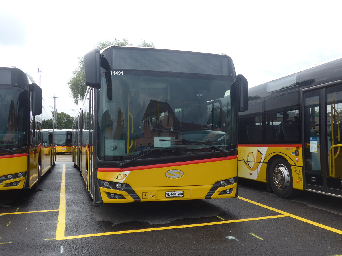 (226'907) - CarPostal Ouest - VD 604'400 - Solaris am 1. August 2021 in Yverdon, Garage