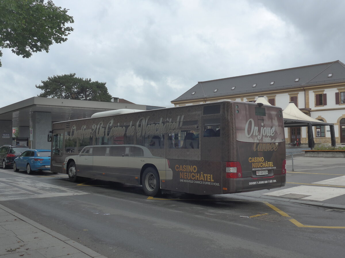 (226'918) - TRAVYS Yverdon - Nr. 223/VD 486'500 - MAN am 1. August 2021 beim Bahnhof Yverdon