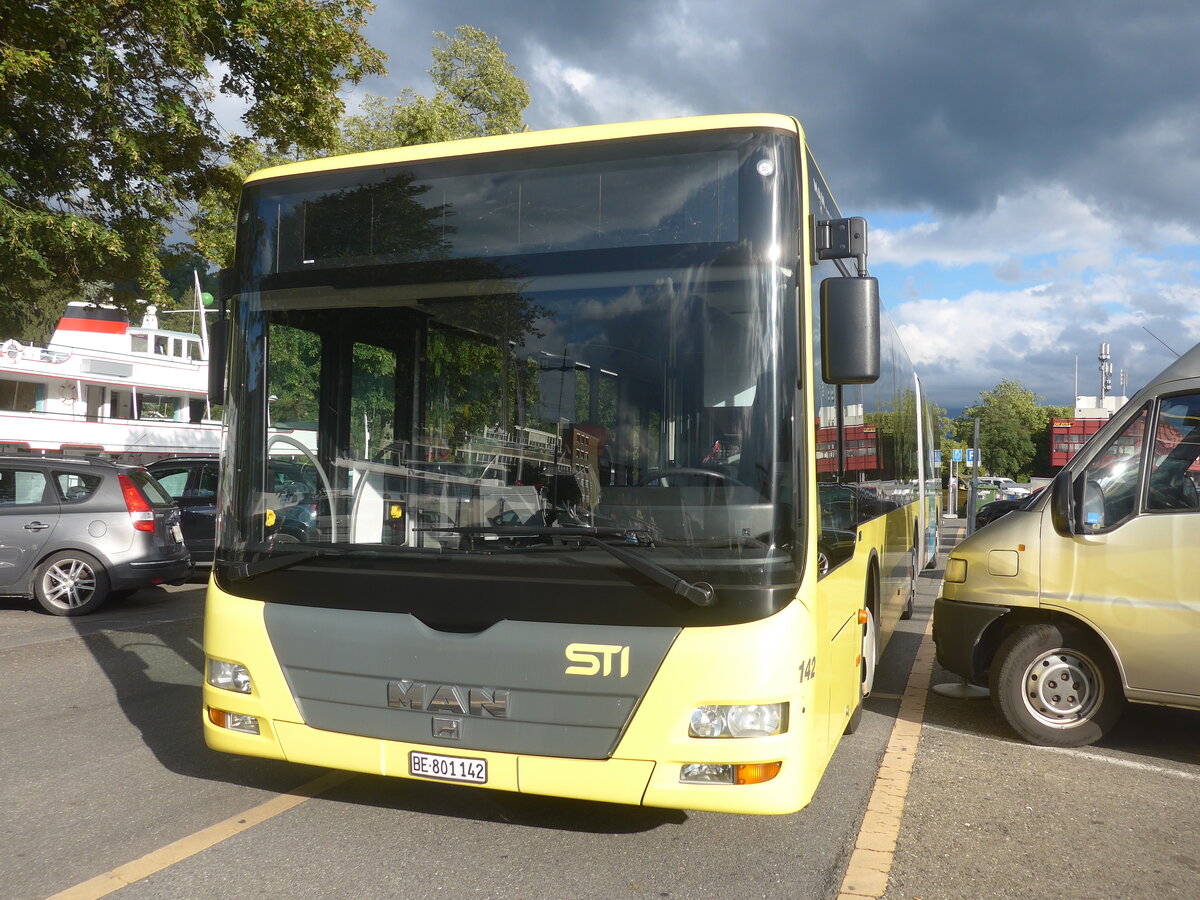 (227'357) - STI Thun - Nr. 142/BE 801'142 - MAN am 16. August 2021 in Thun, CarTerminal