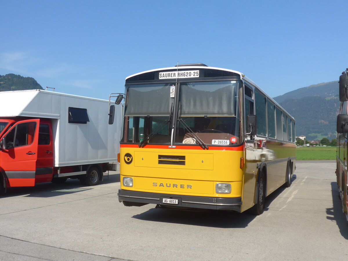 (227'392) - Gloor, Staufen - AG 6013 - Saurer/Hess (ex ALMAT, Tagelswangen; ex P 26'516) am 21. August 2021 in Interlaken, Flugplatz