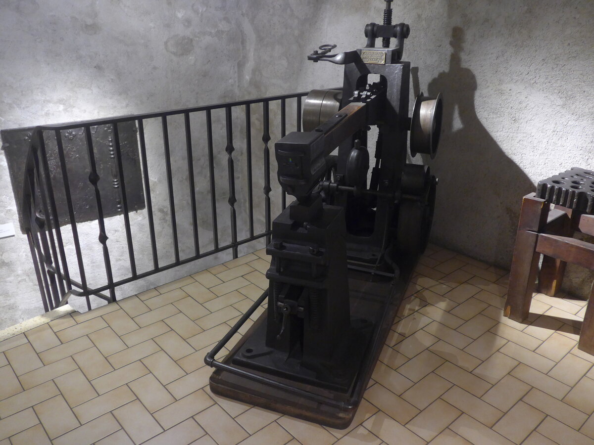 (227'583) - Habltzel-Maschine fr die Schmiede am 28. August 2021 in Vallorbe, Muse du fer et du chemin de fer