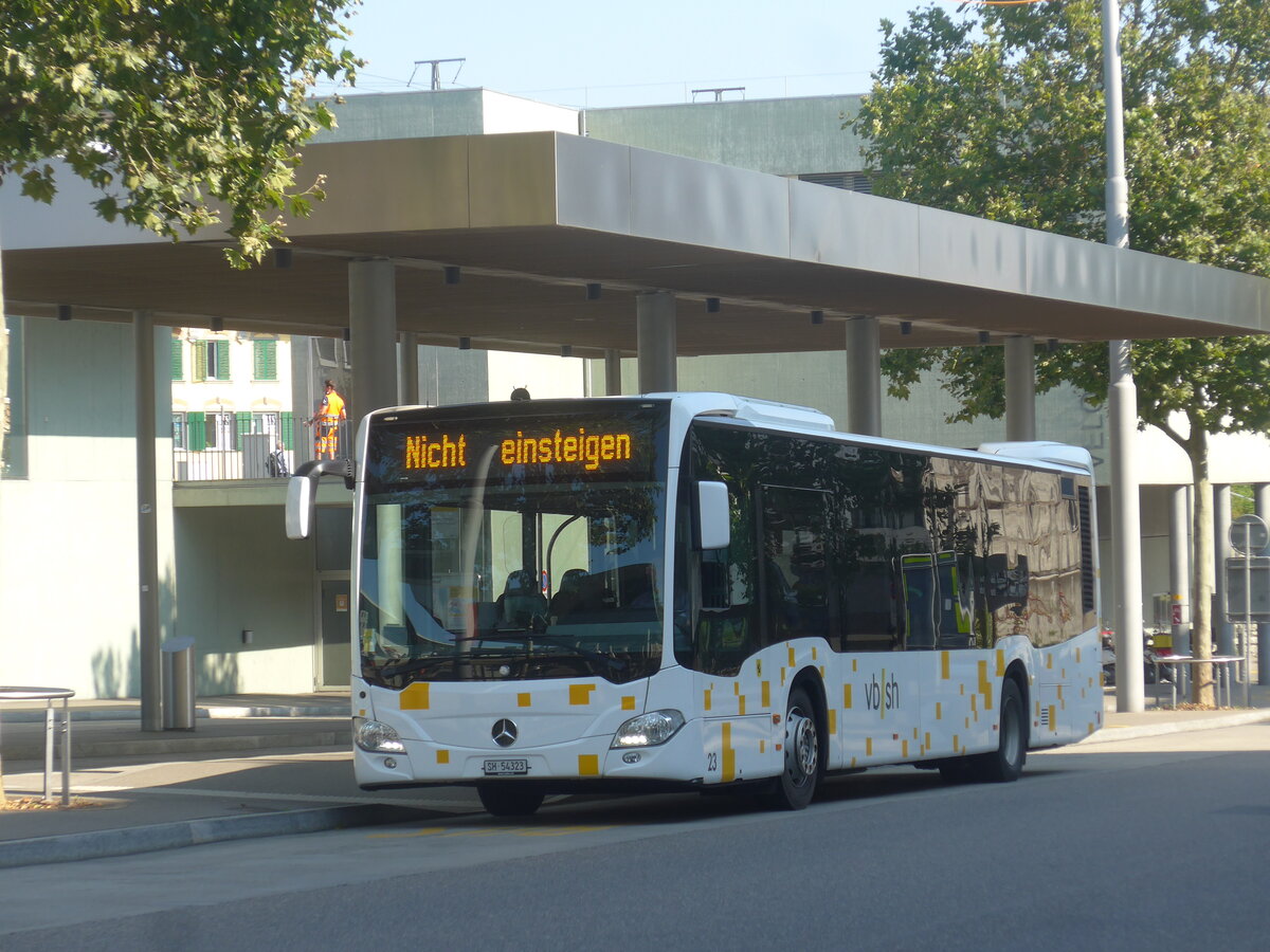 (227'732) - VBSH Schaffhausen - Nr. 23/SH 54'323 - Mercedes (ex SB Schaffhausen Nr. 23) am 4. September 2021 beim Bahnhof Schaffhausen