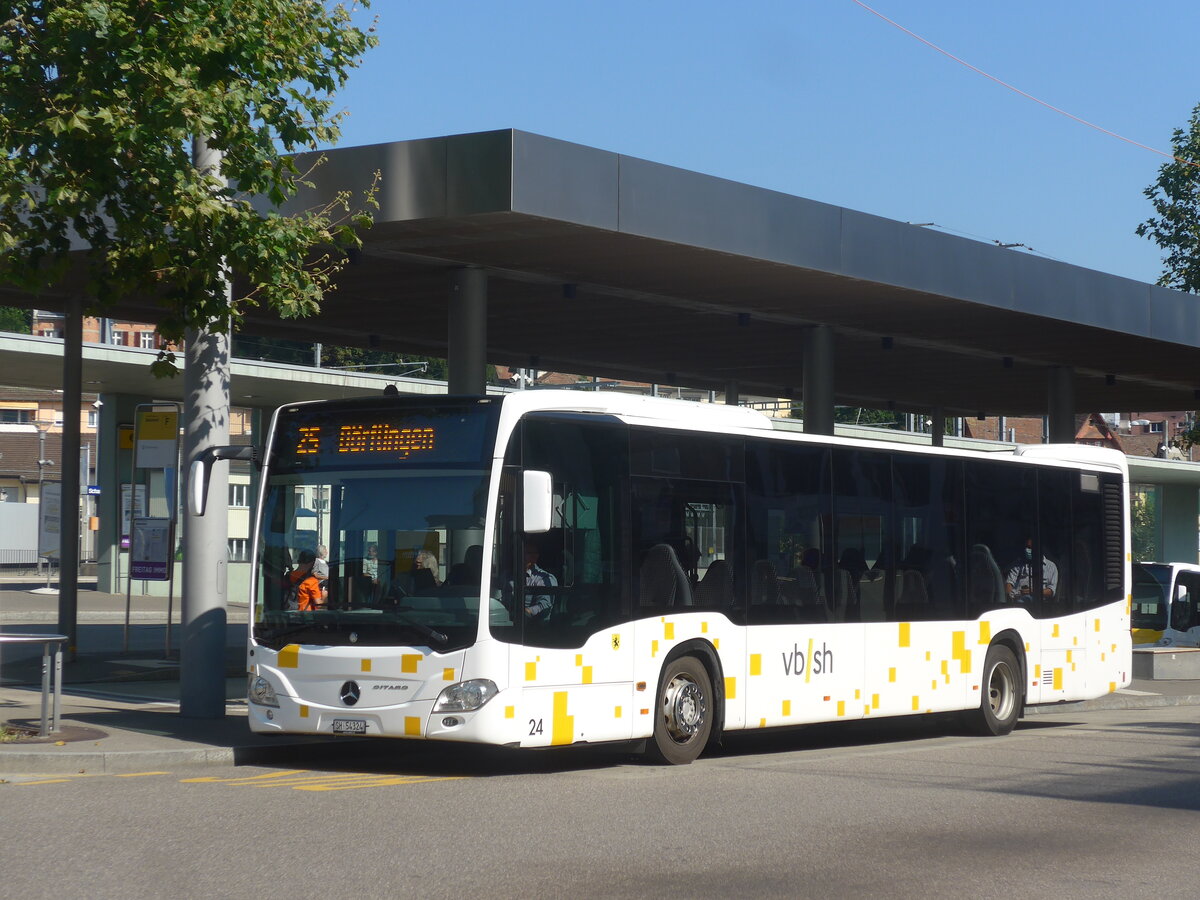 (227'742) - VBSH Schaffhausen - Nr. 24/SH 54'324 - Mercedes (ex SB Schaffhausen Nr. 24) am 4. September 2021 beim Bahnhof Schaffhausen