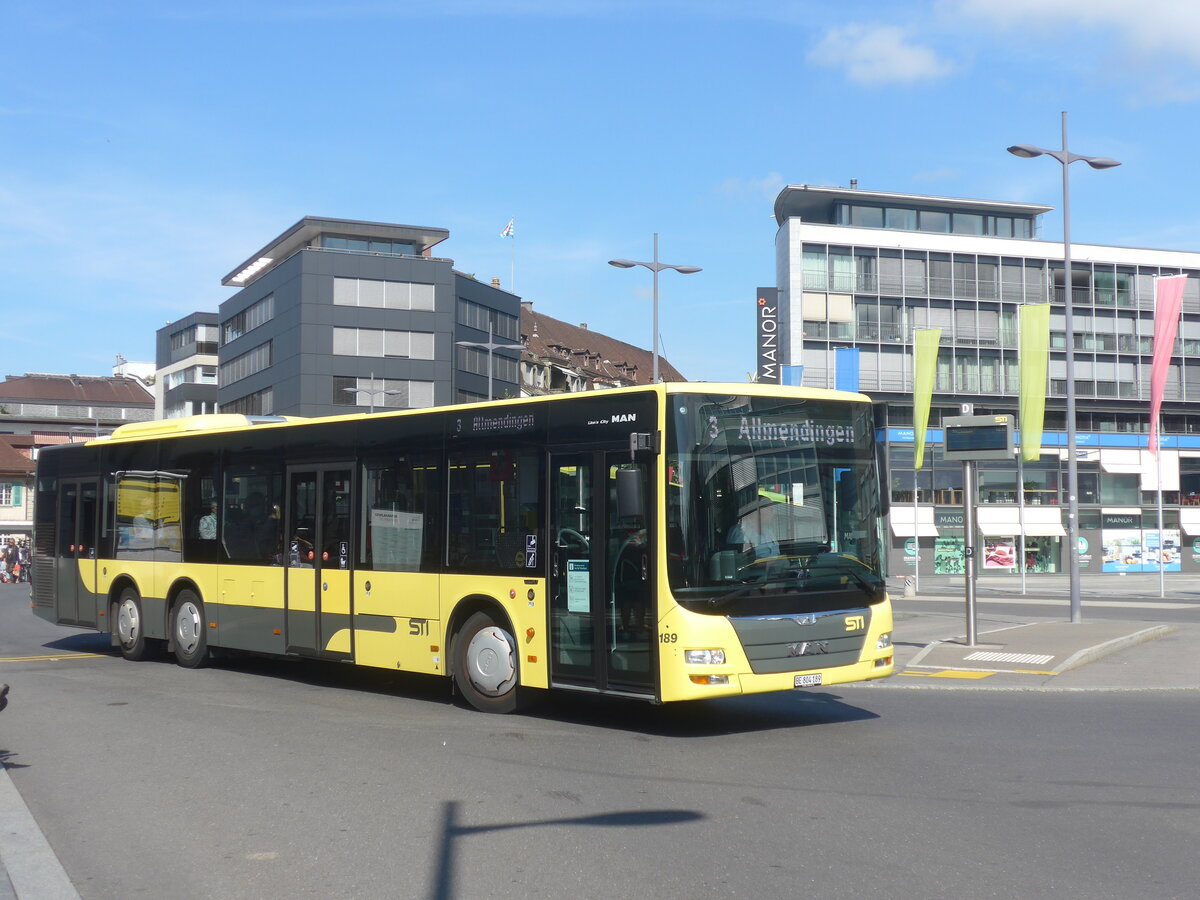 (227'998) - STI Thun - Nr. 189/BE 804'189 - MAN am 12. September 2021 beim Bahnhof Thun