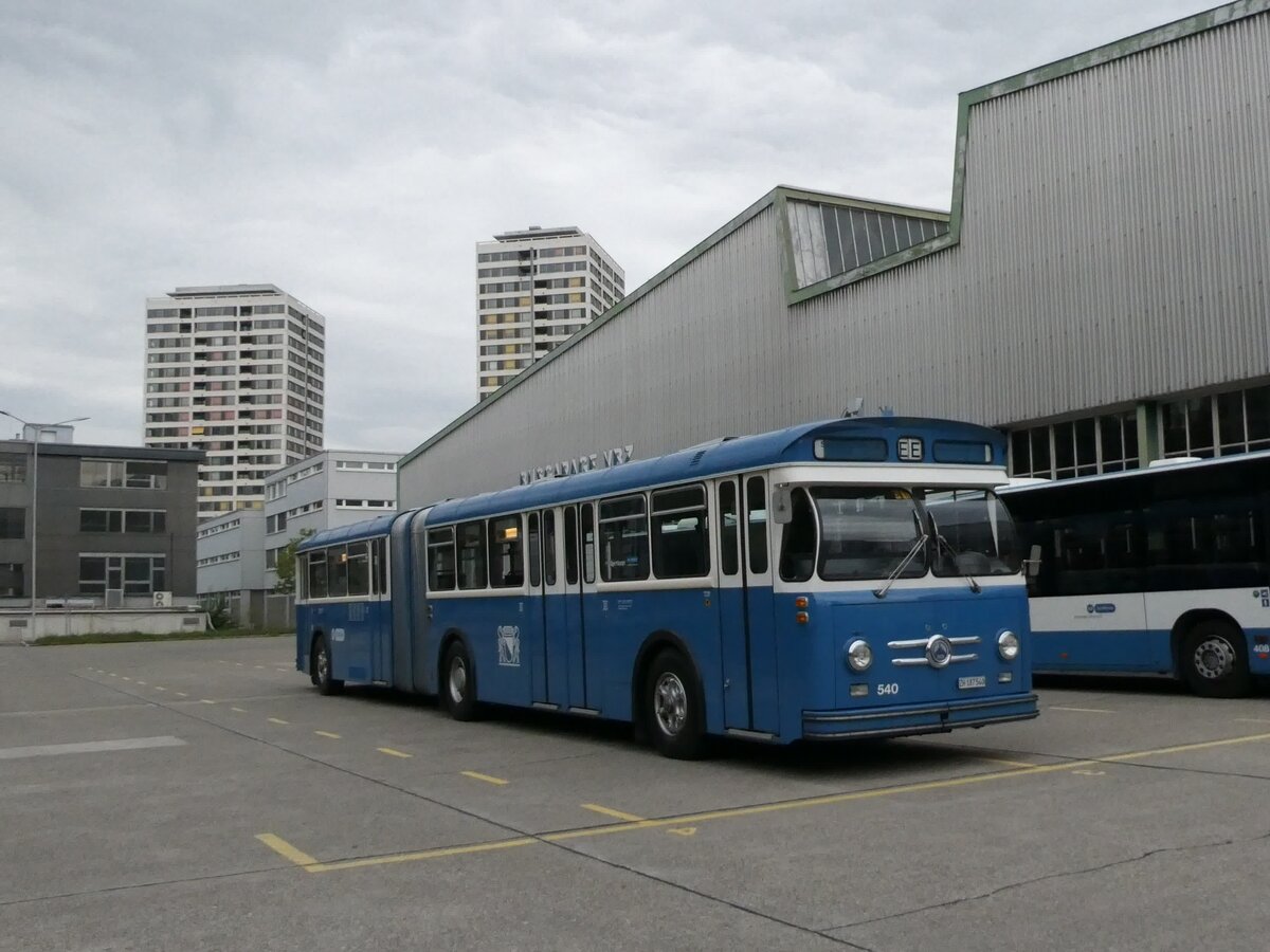 (228'340) - VBZ Zrich (TMZ) - Nr. 540/ZH 187'540 - Saurer/Saurer (ex Nr. 7540; ex Nr. 540) am 26. September 2021 in Zrich, Garage Hardau