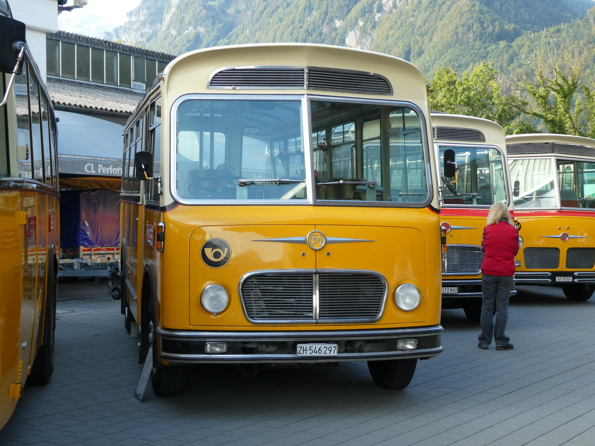 (228'500) - Rber, Mettmenstetten - ZH 546'297 - FBW/Gangloff (ex P 23'202; ex P 21'002) am 2. Oktober 2021 in Nfels, FBW-Museum