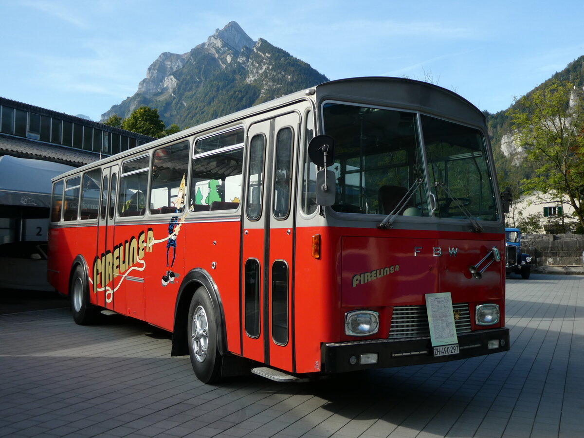 (228'504) - Weidmann, Greifensee - ZH 490'297 - FBW/Tscher (ex VZO Grningen Nr. 30) am 2. Oktober 2021 in Nfels, FBW-Museum