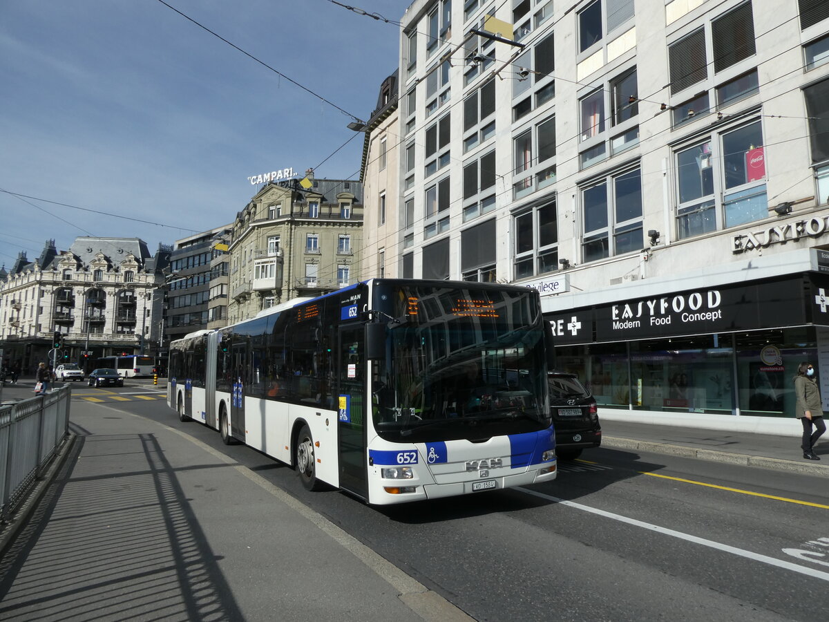 (228'897) - TL Lausanne - Nr. 652/VD 1584 - MAN am 11. Oktober 2021 in Lausanne, Bel-Air