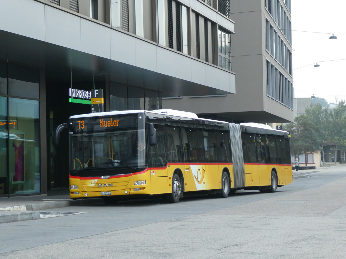 (228'936) - PostAuto Nordschweiz - BL 161'653 - MAN am 12. Oktober 2021 beim Bahnhof Liestal