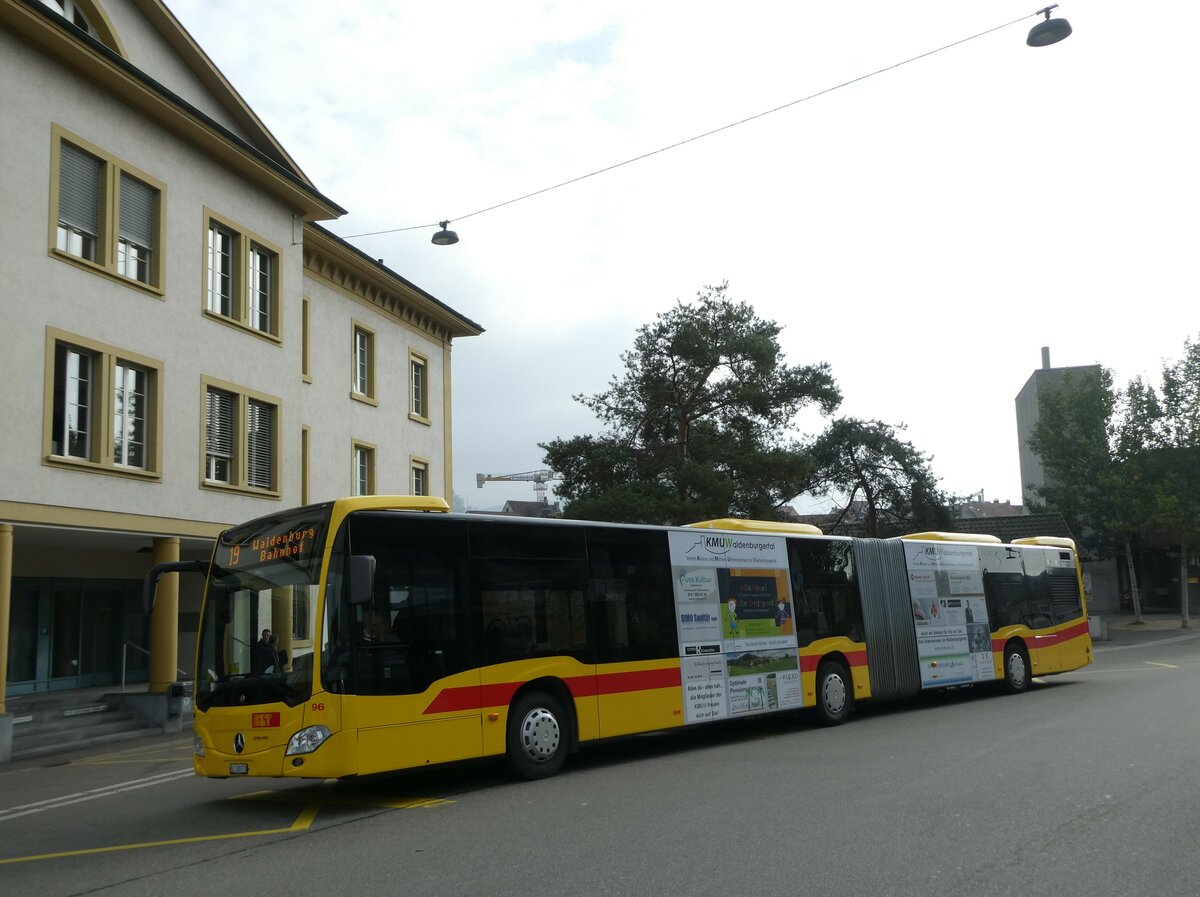 (228'957) - BLT Oberwil - Nr. 96/BL 138'073 - Mercedes am 12. Oktober 2021 beim Bahnhof Liestal