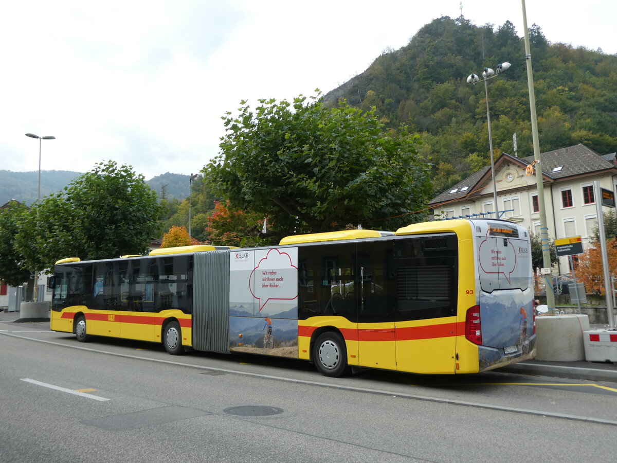 (228'988) - BLT Oberwil - Nr. 93/BL 134'938 - Mercedes am 12. Oktober 2021 in Waldenburg, Station