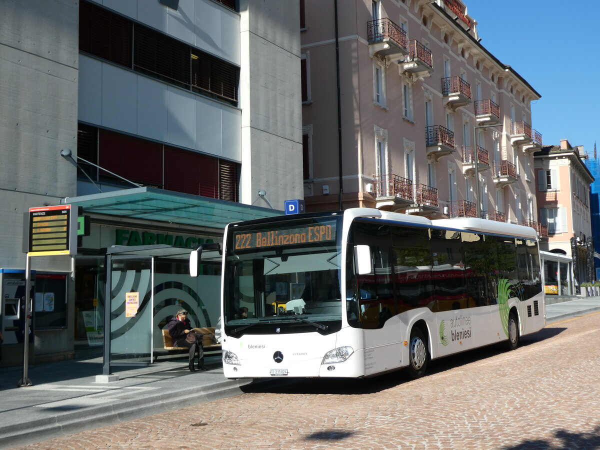 (229'203) - ABl Biasca - Nr. 24/TI 231'024 - Mercedes am 14. Oktober 2021 beim Bahnhof Bellinzona