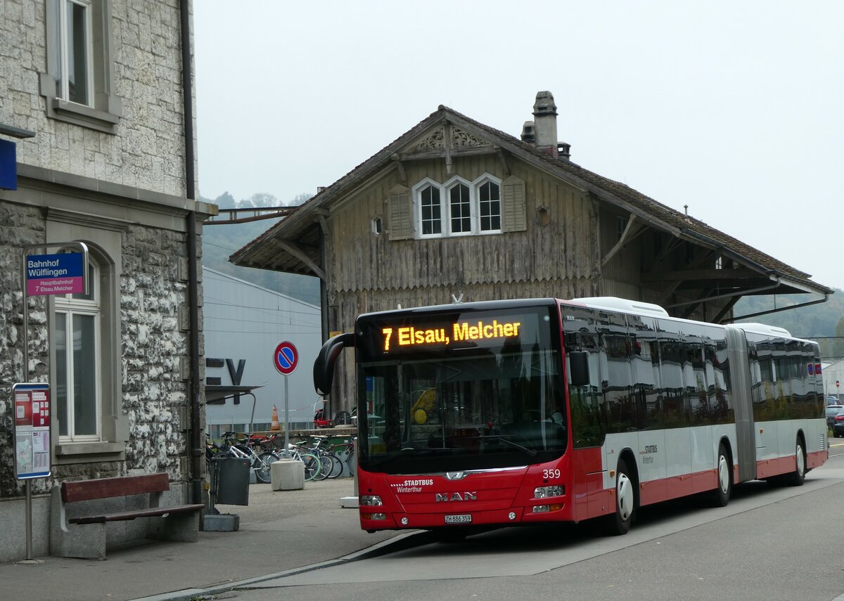 (229'338) - SW Winterthur - Nr. 359/ZH 886'359 - MAN am 16. Oktober 2021 beim Bahnhof Winterthur Wlflingen