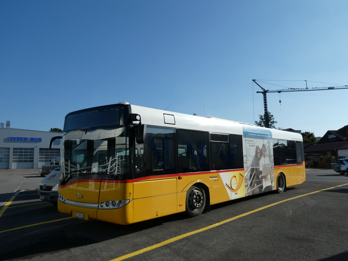 (229'364) - PostAuto Nordschweiz - Nr. 7/SO 189'016 - Solaris (ex PostAuto Bern Nr. 7; ex Klopfstein, Laupen Nr. 7) am 16. Oktober 2021 in Kerzers, Interbus