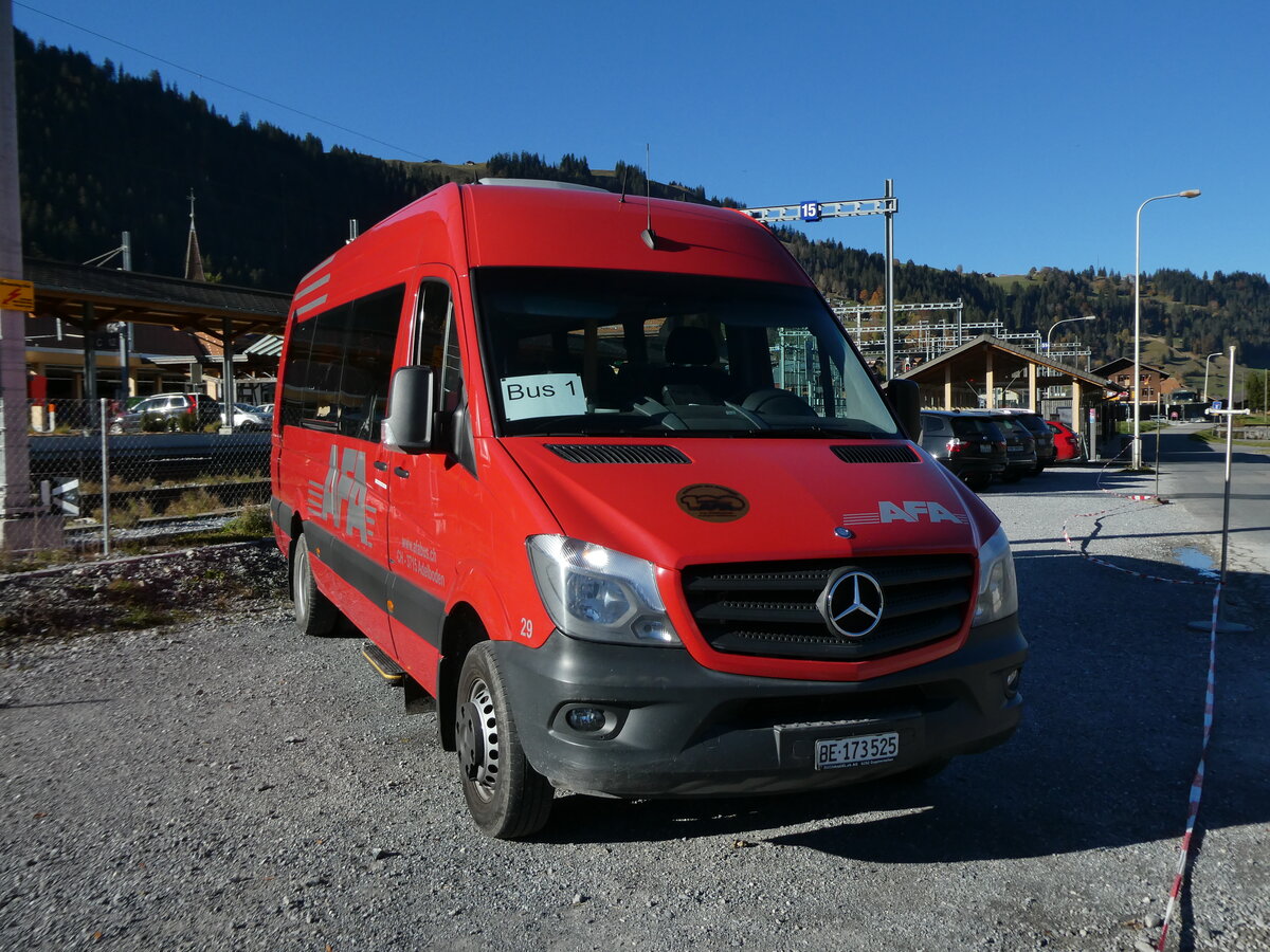 (229'870) - AFA Adelboden - Nr. 29/BE 173'525 - Mercedes am 24. Oktober 2021 beim Bahnhof Zweisimmen