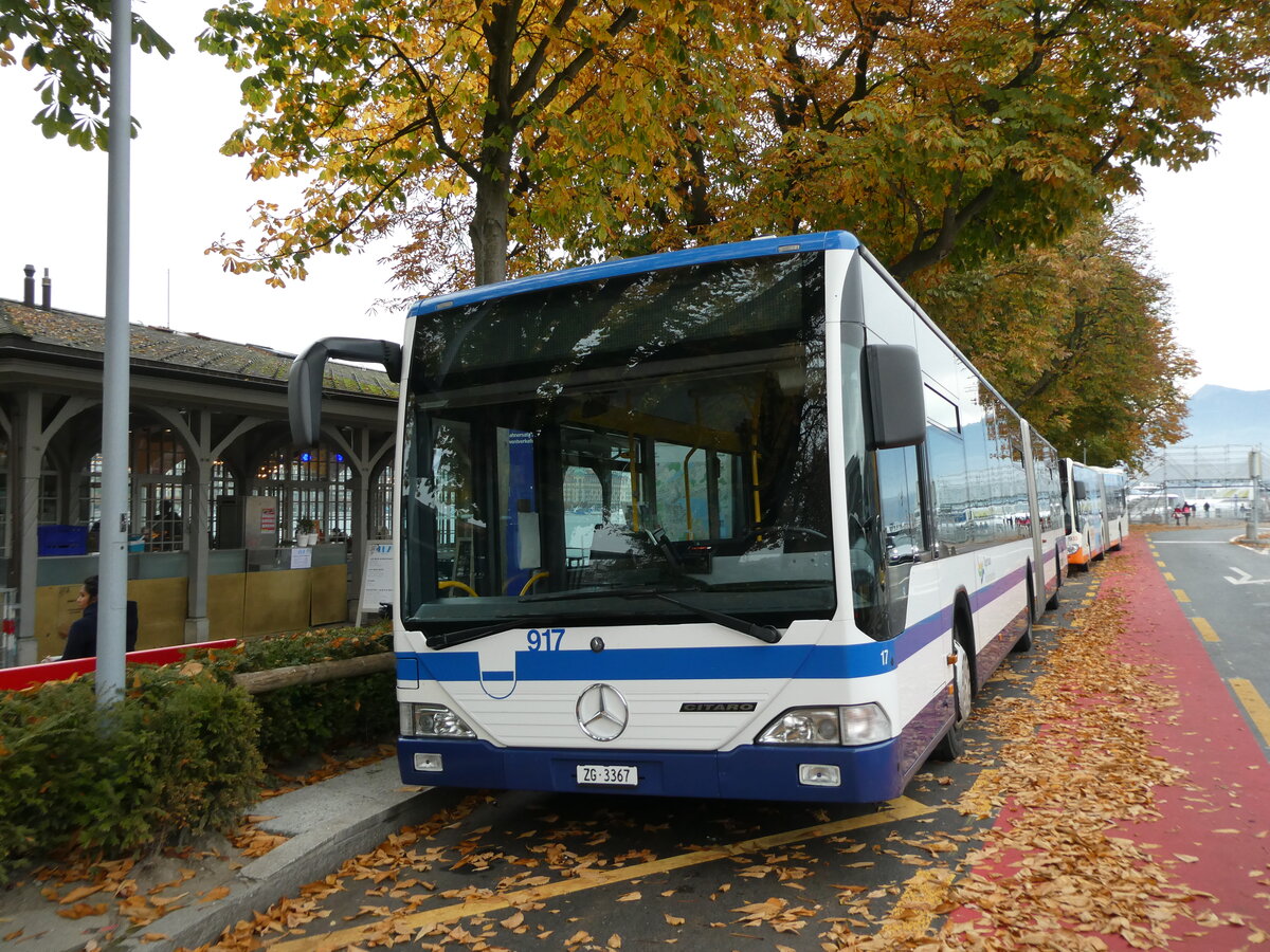 (229'899) - ZVB Zug - Nr. 17/ZG 3367 - Mercedes am 30. Oktober 2021 beim Bahnhof Luzern (Einsatz VBL Luzern Nr. 917)