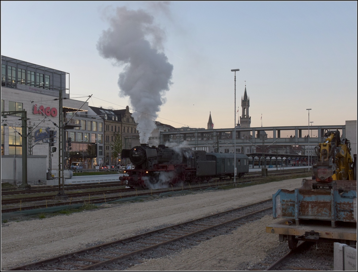 23 058 nach getaner Arbeit auf der Ablachtalbahn auf dem Weg zurück ins  Hotel  Locorama. Konstanz, September 2021. 