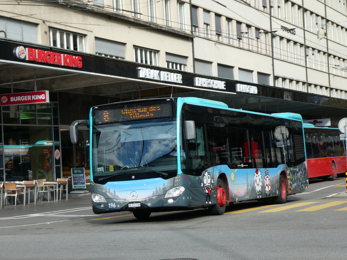 (230'121) - VB Biel - Nr. 196/BE 821'196 - Mercedes am 8. November 2021 beim Bahnhof Biel